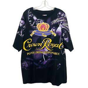 Nascar Crown Royal #17 Matt Kenseth AOP Graphic Tee Black Purple Men's Size XL